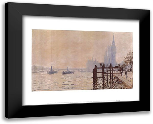 The Thames Below Westminster 18x15 Black Modern Wood Framed Art Print Poster by Monet, Claude