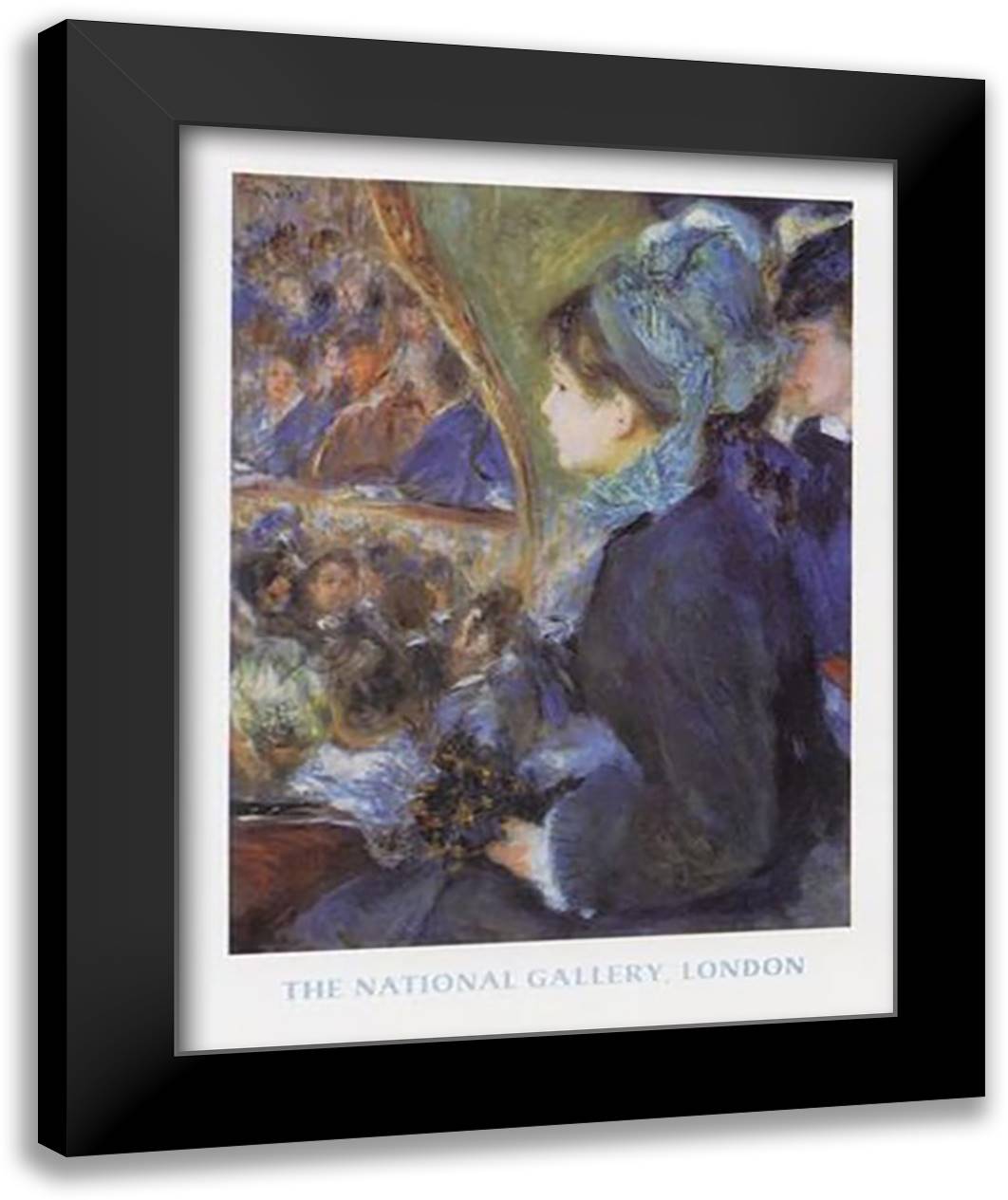 At the Theatre (La Premiere Sortie) 15x18 Black Modern Wood Framed Art Print Poster by Renoir, Pierre-Auguste