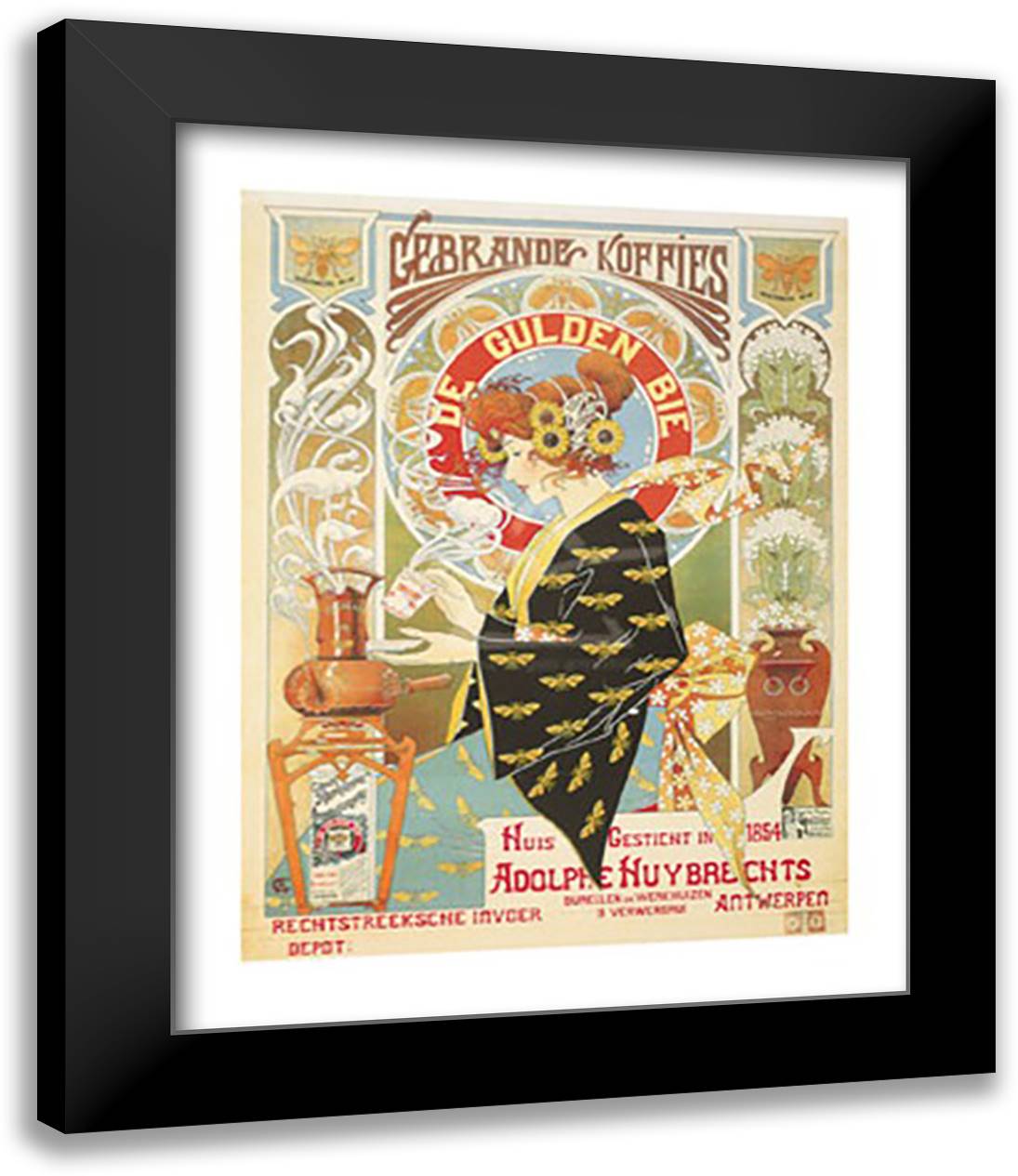 De Gulden Bie 15x18 Black Modern Wood Framed Art Print Poster by Crespin, Crespin
