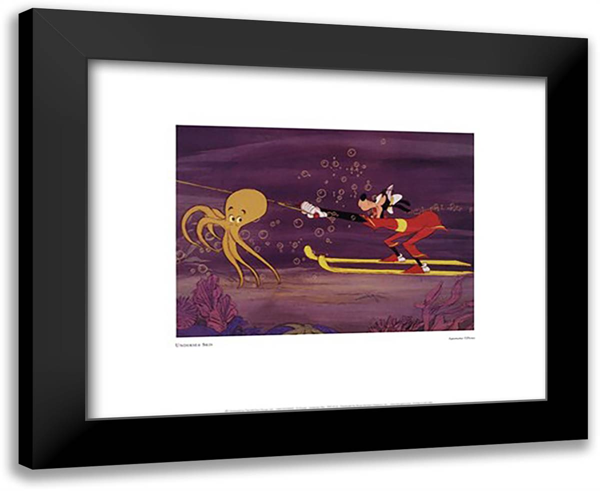 Undersea Skis 18x15 Black Modern Wood Framed Art Print Poster by Disney