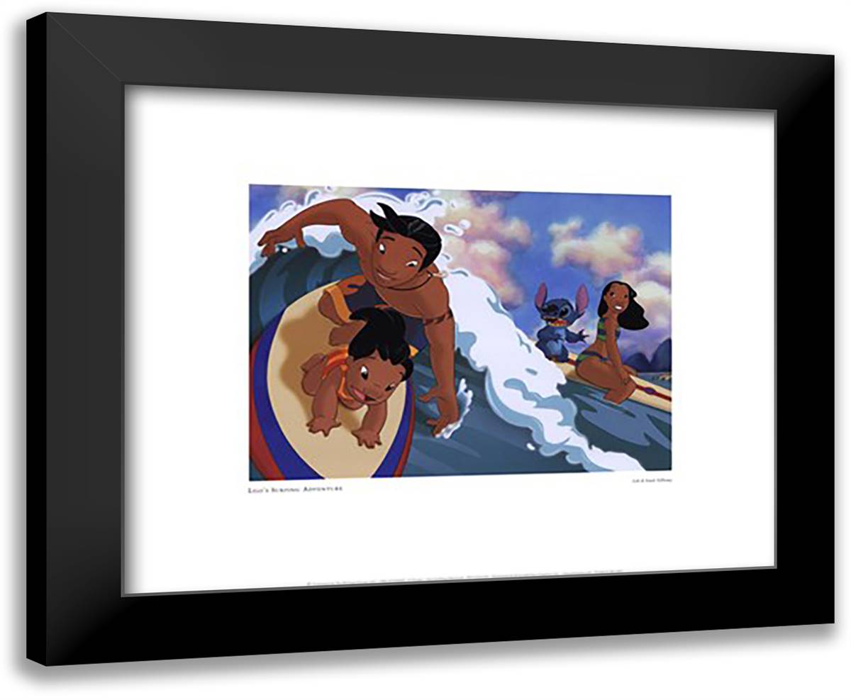 Disney - Lilo's Surfing Adventure 18x15 Black Modern Wood Framed Art Print Poster by Disney