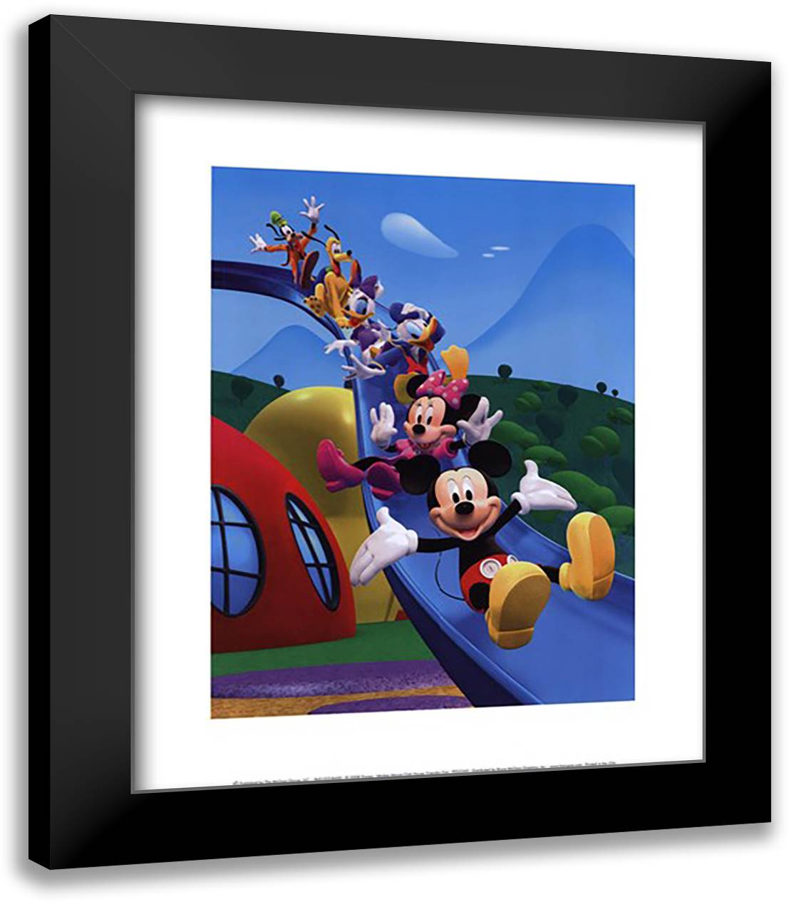 Mickey Mouse Clubhouse: Friends = Fun 15x18 Black Modern Wood Framed Art Print Poster by Disney