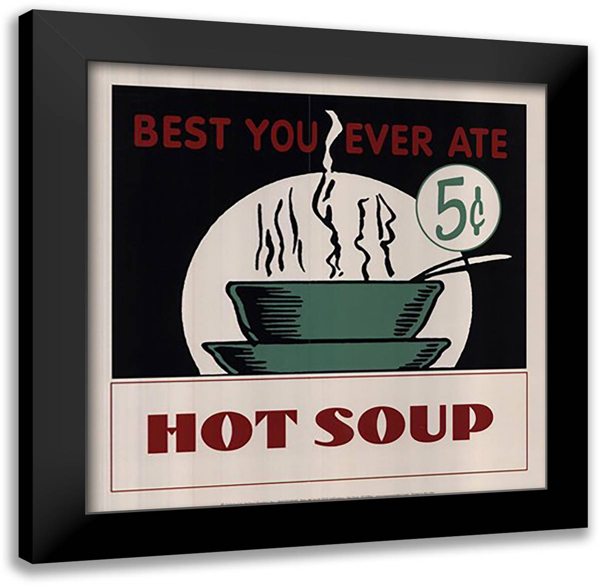 Hot Soup 16x16 Black Modern Wood Framed Art Print Poster