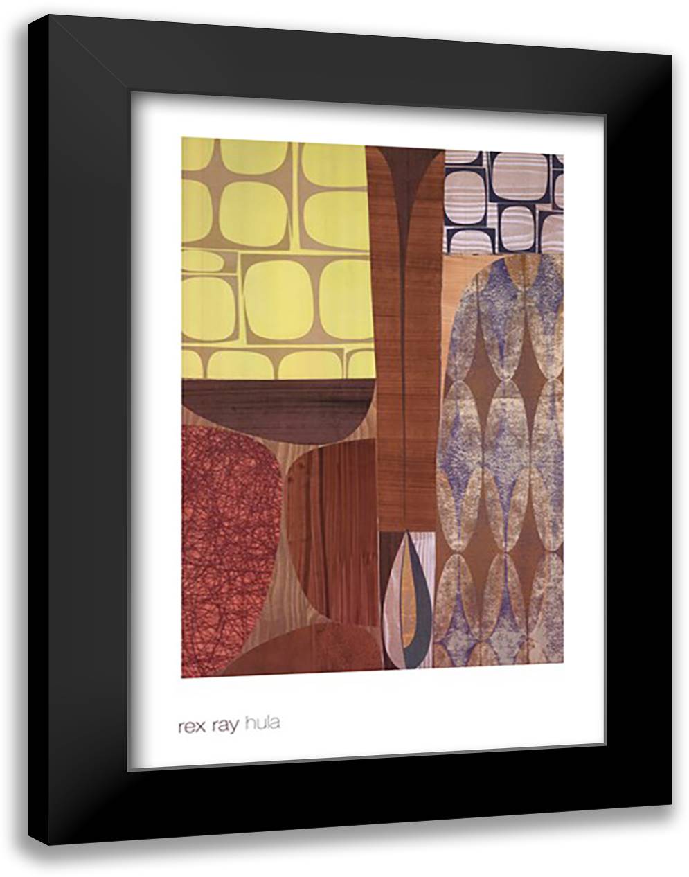 Hula 24x34 Black Modern Wood Framed Art Print Poster by Ray, Rex