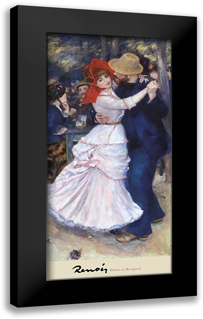Dance at Bougival 20x40 Black Modern Wood Framed Art Print Poster by Renoir, Pierre-Auguste