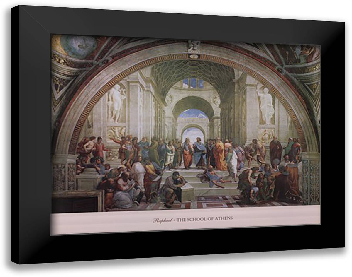 The School of Athens, c.1511 40x28 Black Modern Wood Framed Art Print Poster by Raphael