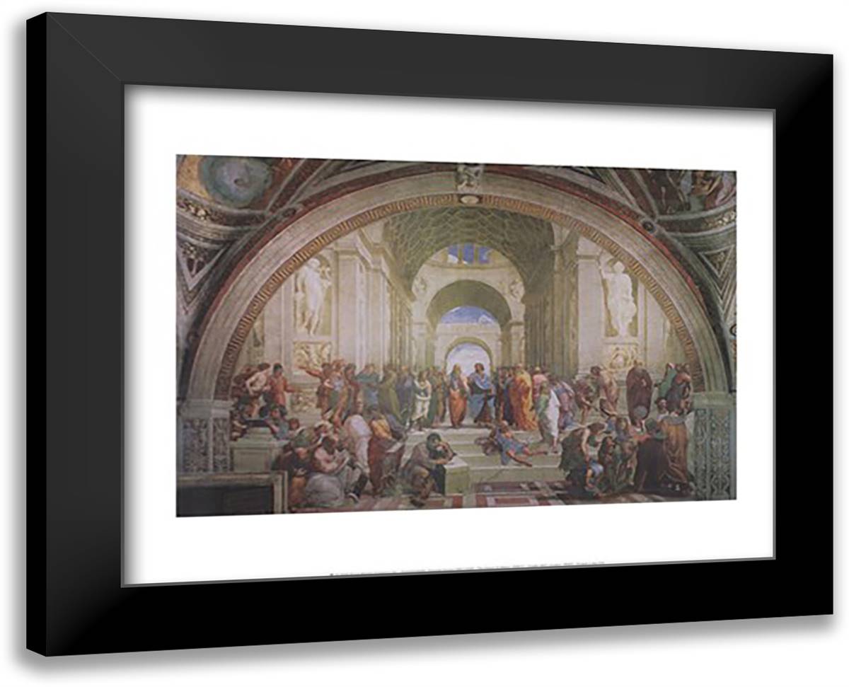 The School of Athens, c.1511 18x15 Black Modern Wood Framed Art Print Poster by Raphael