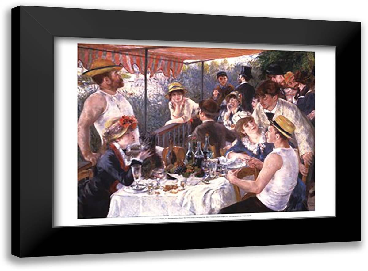 Luncheon of the Boating Party 23x17 Black Modern Wood Framed Art Print Poster by Renoir, Pierre-Auguste