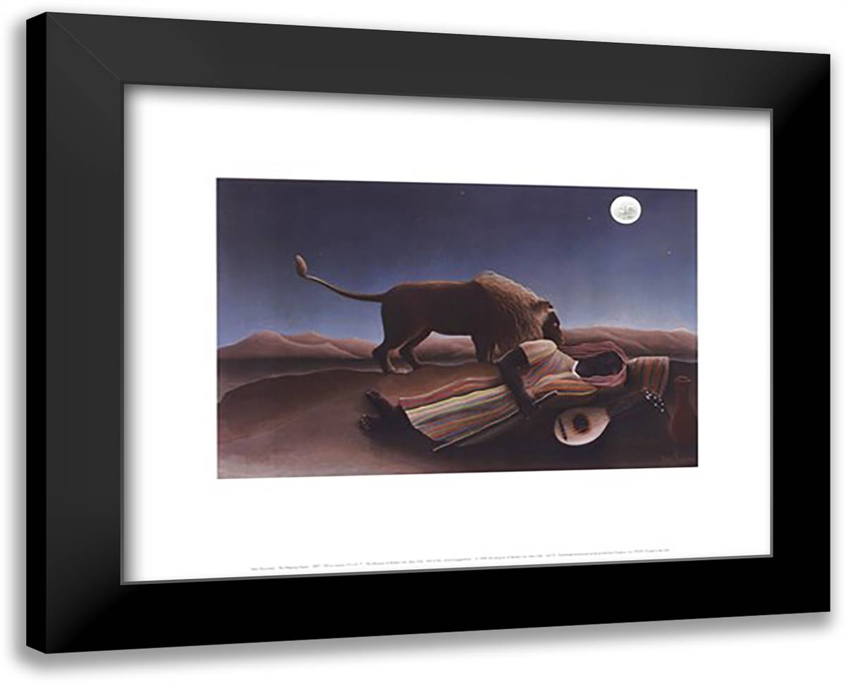 The Sleeping Gypsy, c.1897 18x15 Black Modern Wood Framed Art Print Poster by Rousseau, Henri