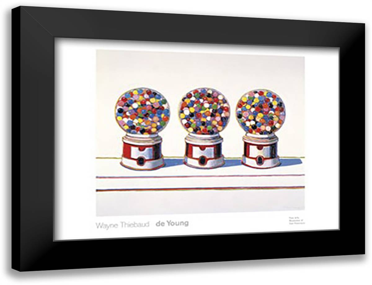 Three Machines, 1963 40x28 Black Modern Wood Framed Art Print Poster by Thiebaud, Wayne