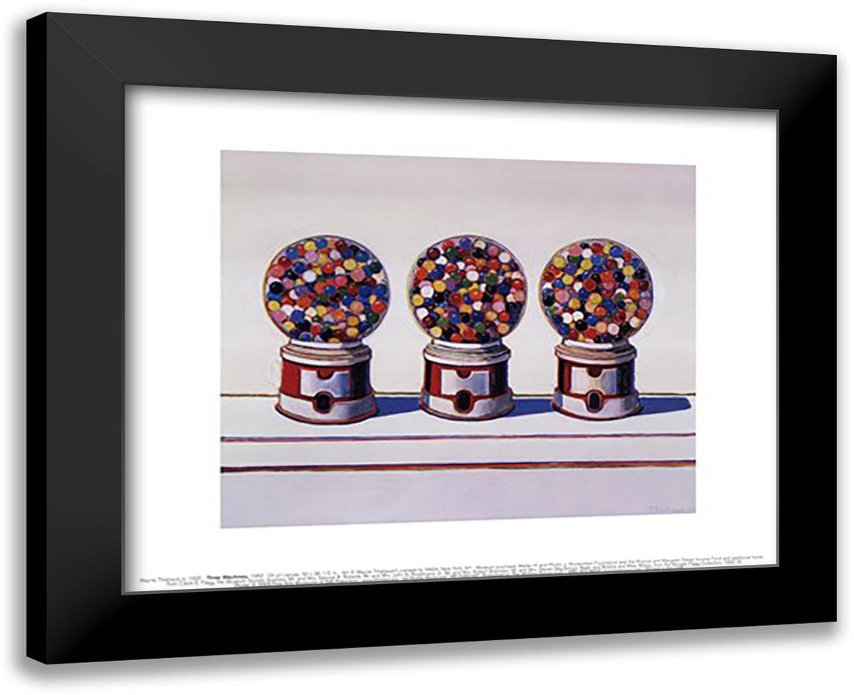 Three Machines, 1963 18x15 Black Modern Wood Framed Art Print Poster by Thiebaud, Wayne