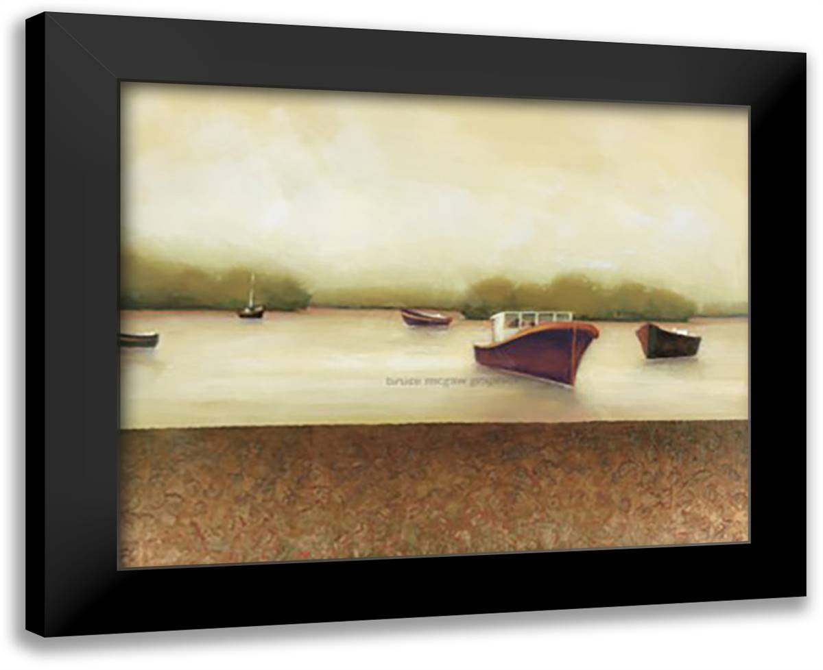 Sail Away 32x26 Black Modern Wood Framed Art Print Poster by Trauger