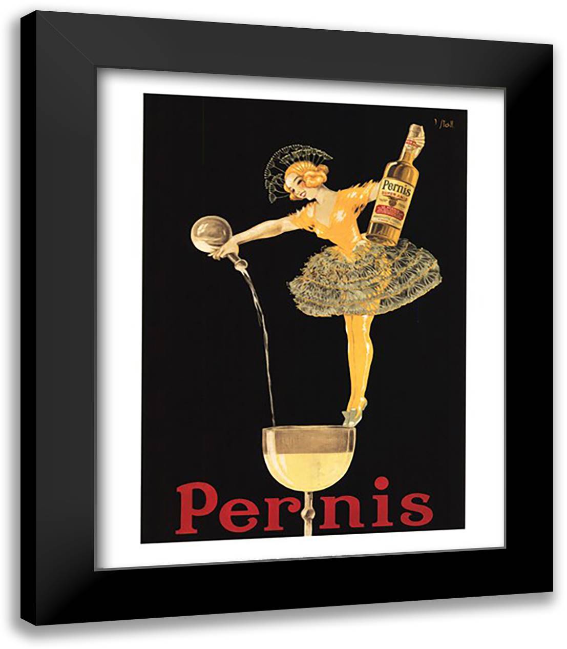 Pernis 20x24 Black Modern Wood Framed Art Print Poster
