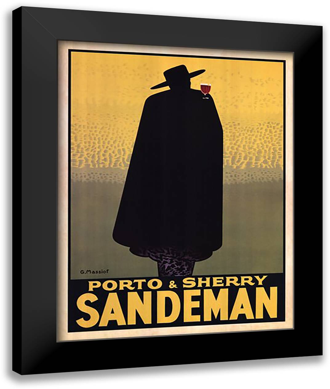 Sandeman 28x36 Black Modern Wood Framed Art Print Poster by Massiot, Georges