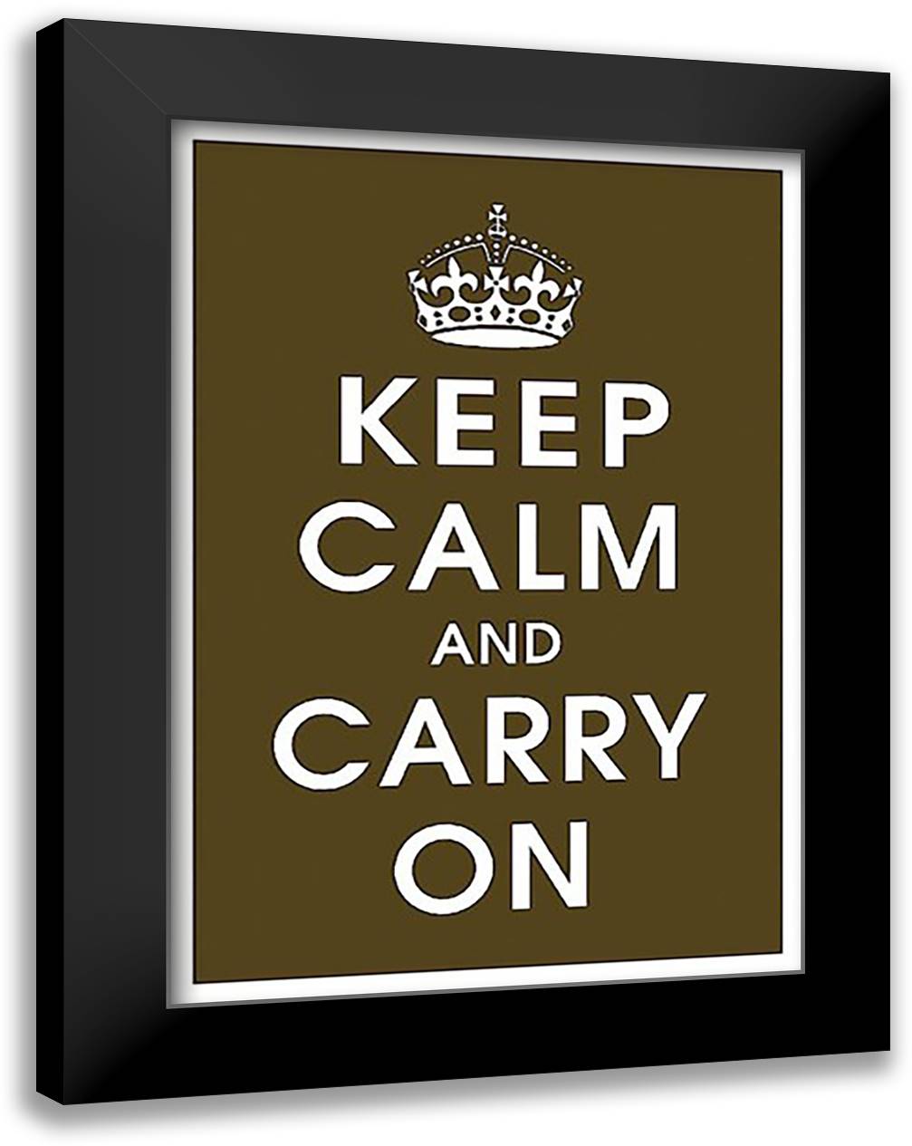 Keep Calm (chocolate) 17x23 Black Modern Wood Framed Art Print Poster