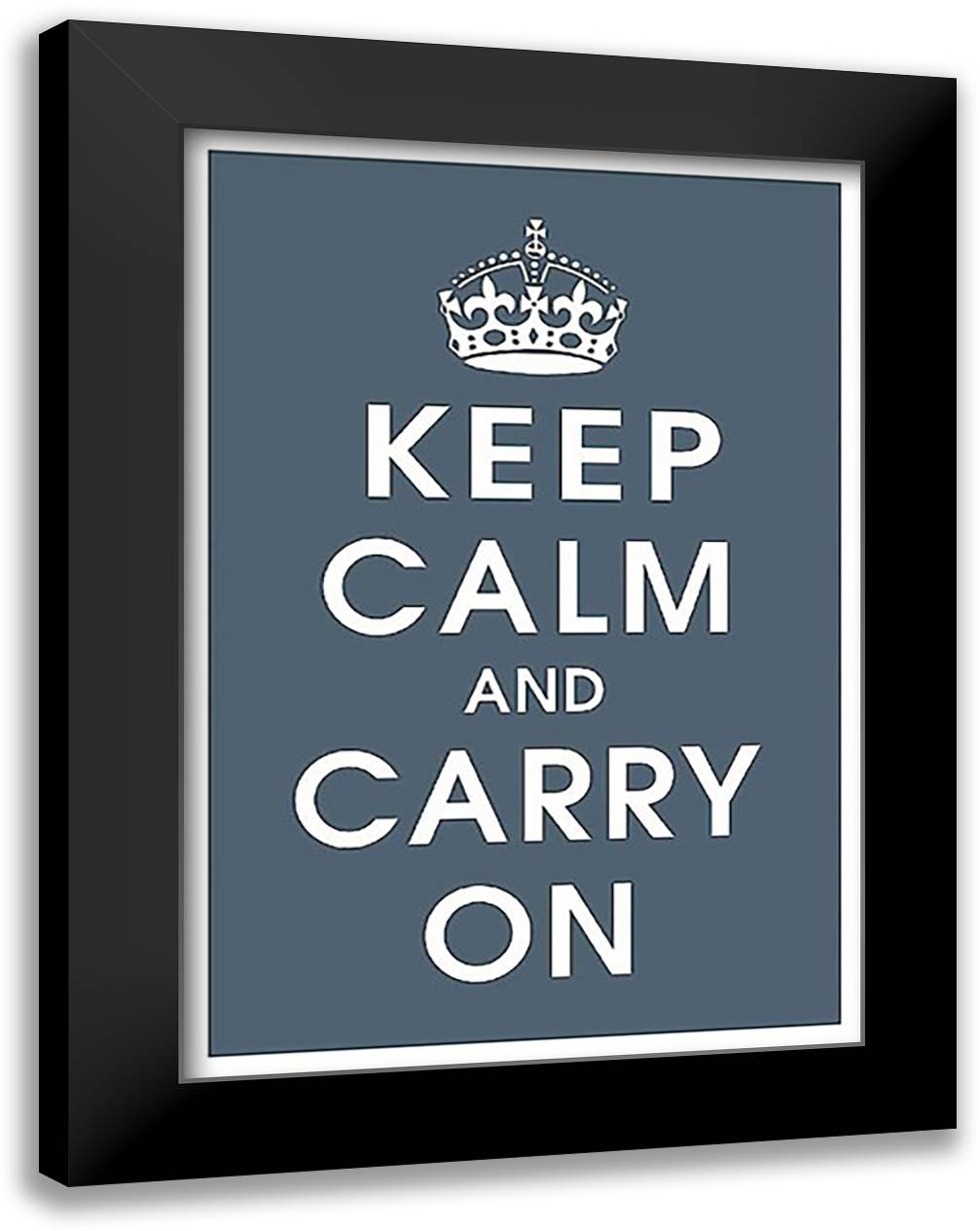 Keep Calm (charcoal) 17x23 Black Modern Wood Framed Art Print Poster