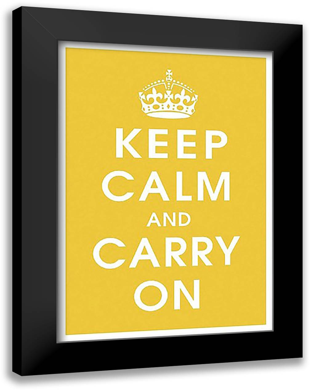 Keep Calm (mustard) 17x23 Black Modern Wood Framed Art Print Poster