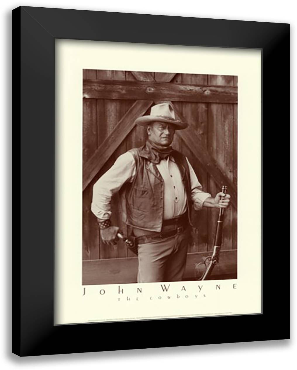 John Wayne 27x36 Black Modern Wood Framed Art Print Poster by Willoughby, Bob