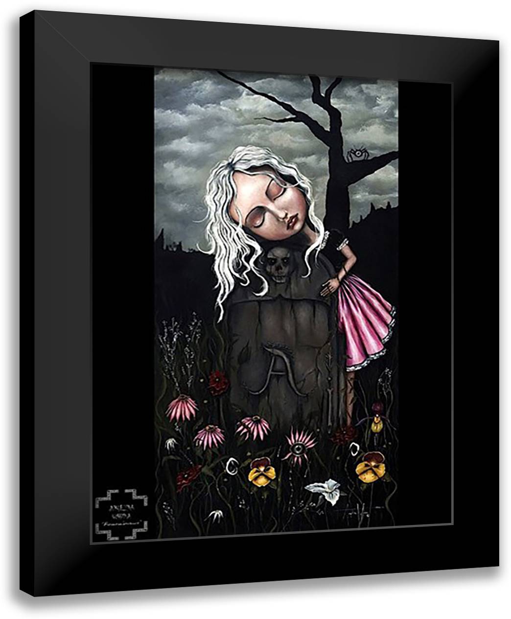 Remembrance 28x38 Black Modern Wood Framed Art Print Poster by Wrona, Angelina
