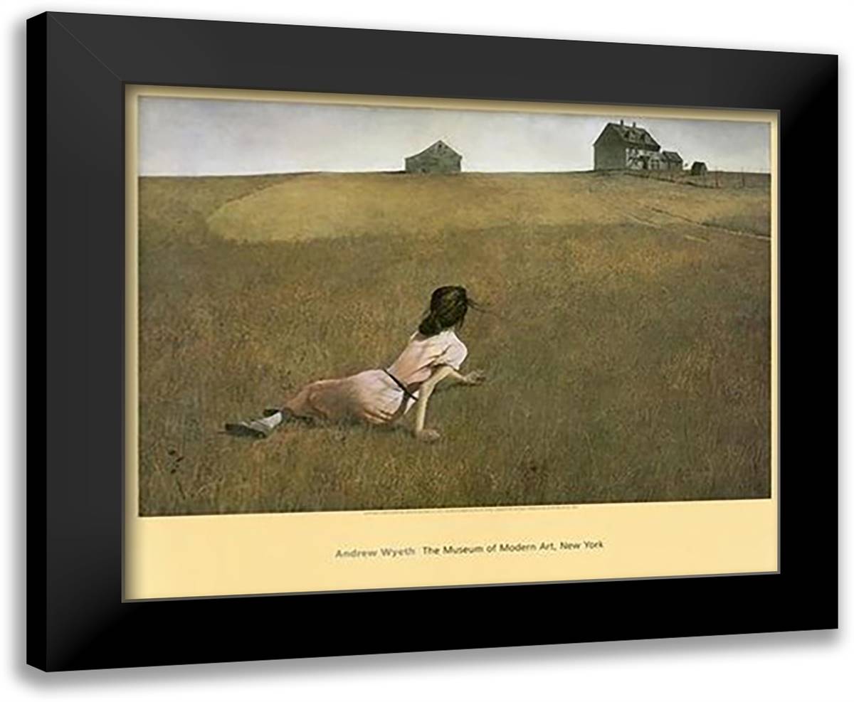 Christina's World 40x28 Black Modern Wood Framed Art Print Poster by Wyeth, Andrew
