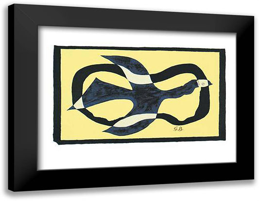 Oiseau Traversant le Nuage, 1957 36x28 Black Modern Wood Framed Art Print Poster by Braque, Georges