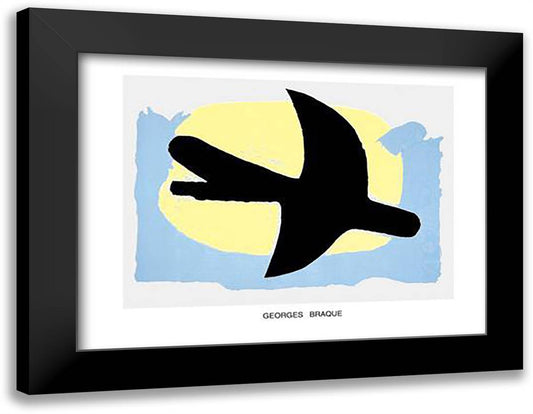 Oiseau Bleu et Jaune, 1960 36x28 Black Modern Wood Framed Art Print Poster by Braque, Georges