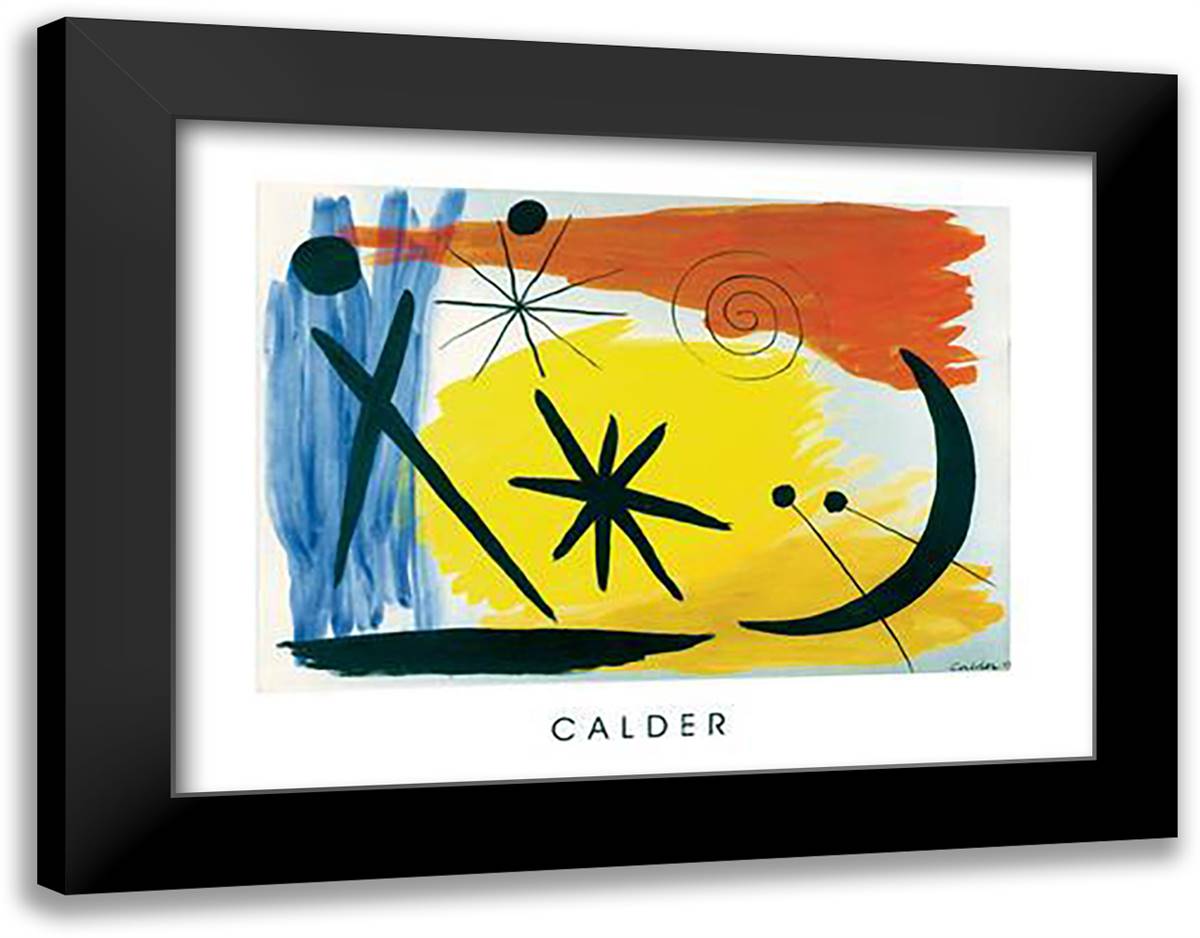 Lunarscape, 1953 36x28 Black Modern Wood Framed Art Print Poster by Calder, Alexander