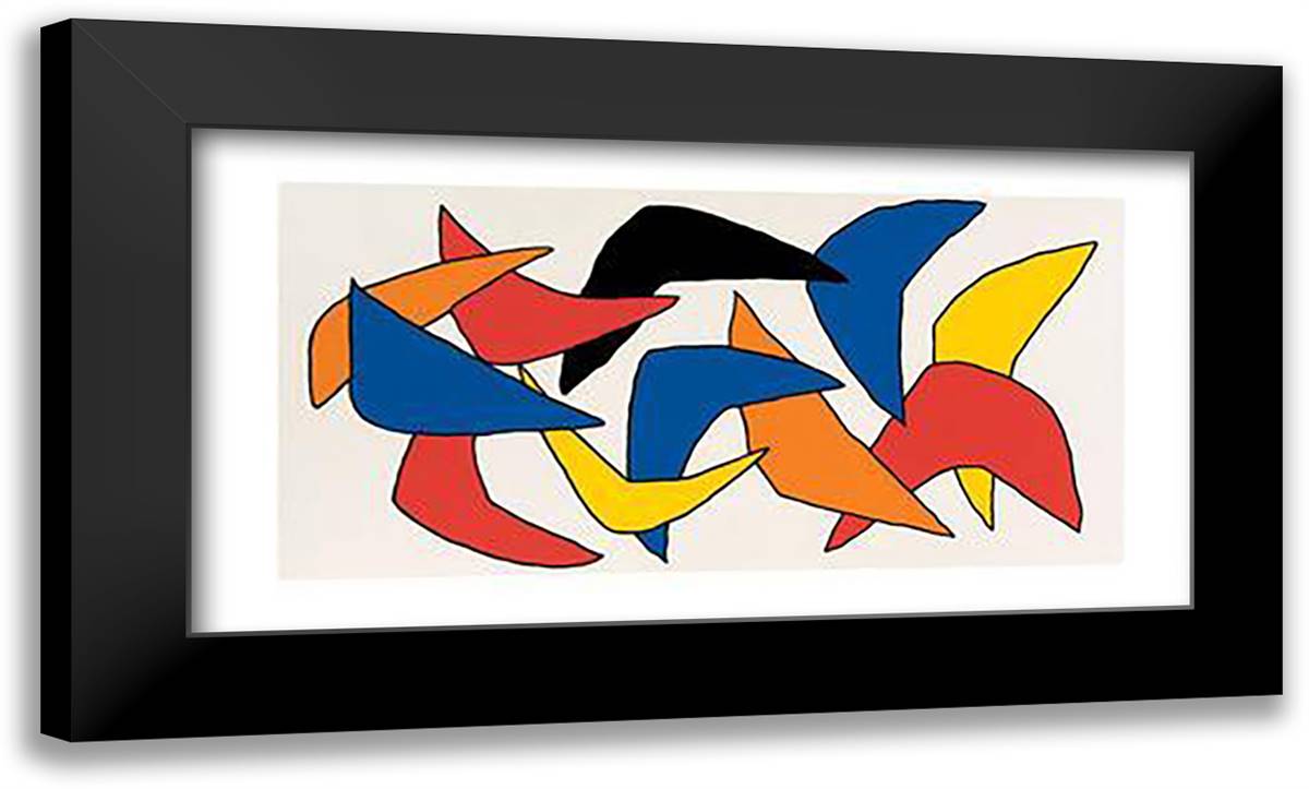 Boomerang, 1972 40x20 Black Modern Wood Framed Art Print Poster by Calder, Alexander
