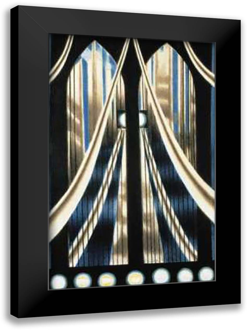 Bridge, 1936 12x14 Black Modern Wood Framed Art Print Poster by Stella, Joseph