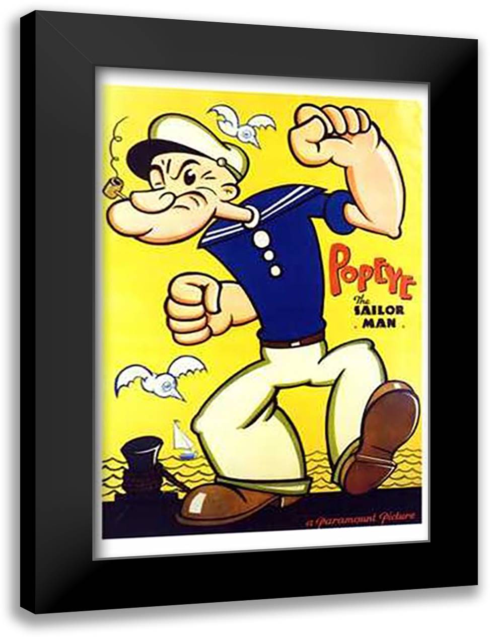 Popeye the Sailor Man 15x21 Black Modern Wood Framed Art Print Poster