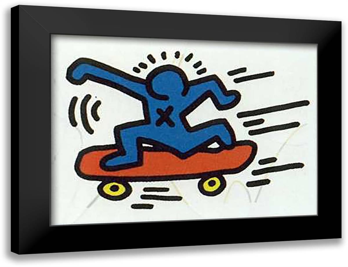 Untitled 16x14 Black Modern Wood Framed Art Print Poster by Haring, Keith