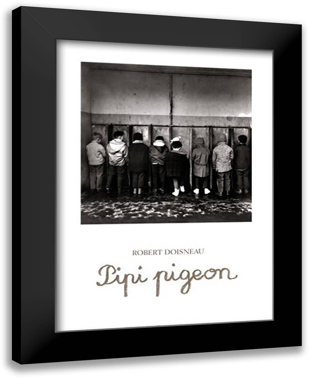 Pipi Pigeon 24x32 Black Modern Wood Framed Art Print Poster by Doisneau, Robert
