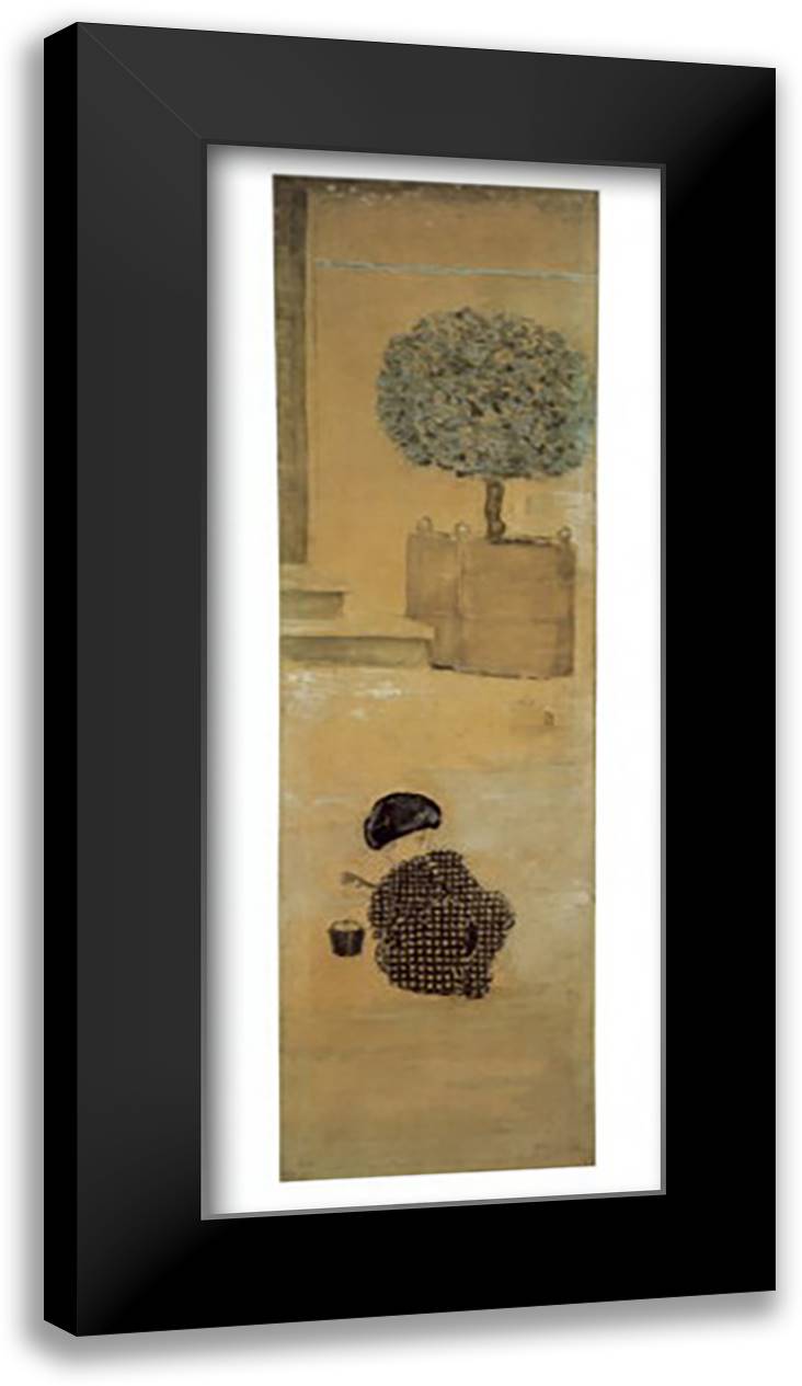 Child with Bucket 16x40 Black Modern Wood Framed Art Print Poster by Bonnard, Pierre