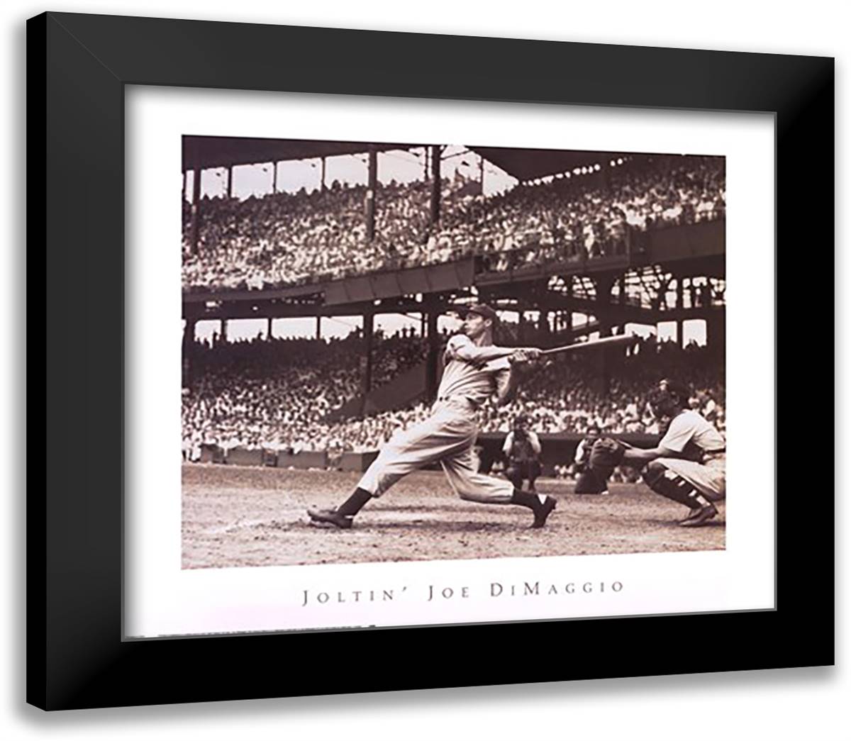 Joltin' Joe DiMaggio 32x28 Black Modern Wood Framed Art Print Poster by Bettmann-Corbis