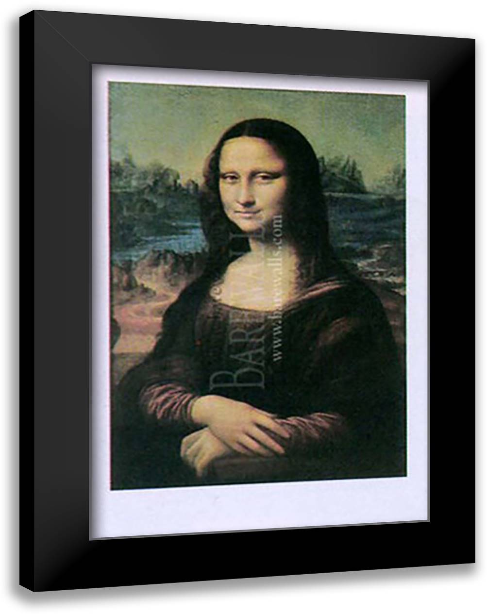 Mona Lisa, c.1507 11x14 Black Modern Wood Framed Art Print Poster by da Vinci, Leonardo
