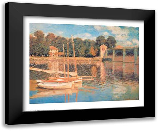 Il Pont d'Argenteuil 36x28 Black Modern Wood Framed Art Print Poster by Monet, Claude