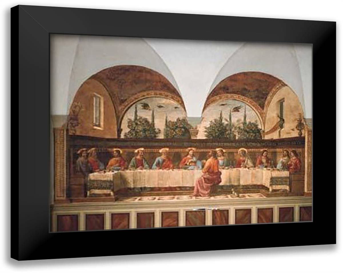 Last Supper 40x28 Black Modern Wood Framed Art Print Poster by Ghirlandaio, Domenico