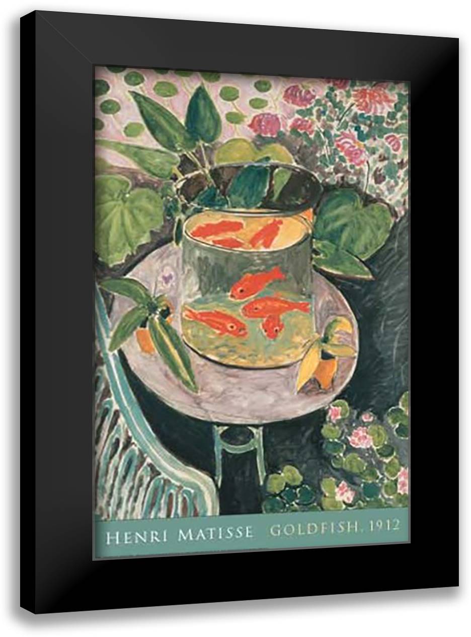 Goldfish, 1912 26x37 Black Modern Wood Framed Art Print Poster by Matisse, Henri
