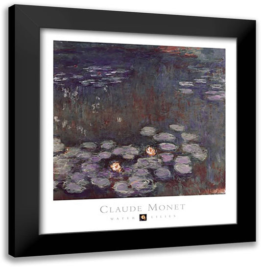 Water Lilies 28x30 Black Modern Wood Framed Art Print Poster by Monet, Claude