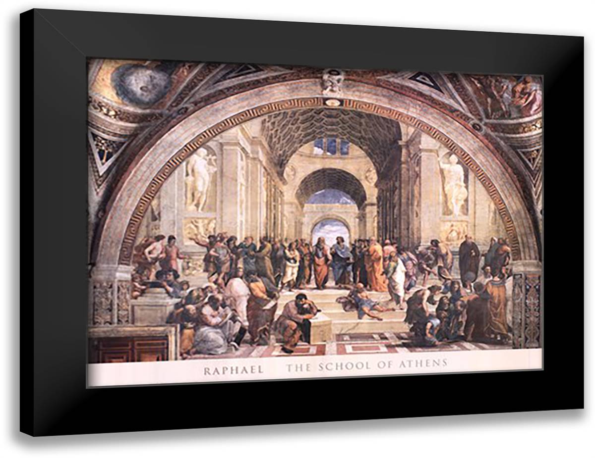 The School of Athens, c.1511 40x28 Black Modern Wood Framed Art Print Poster by Raphael