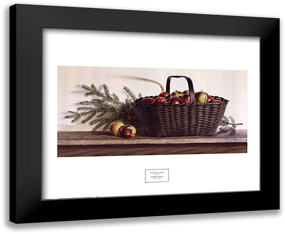 Winter Apples 24x20 Black Modern Wood Framed Art Print Poster by Campanelli, Pauline Eble