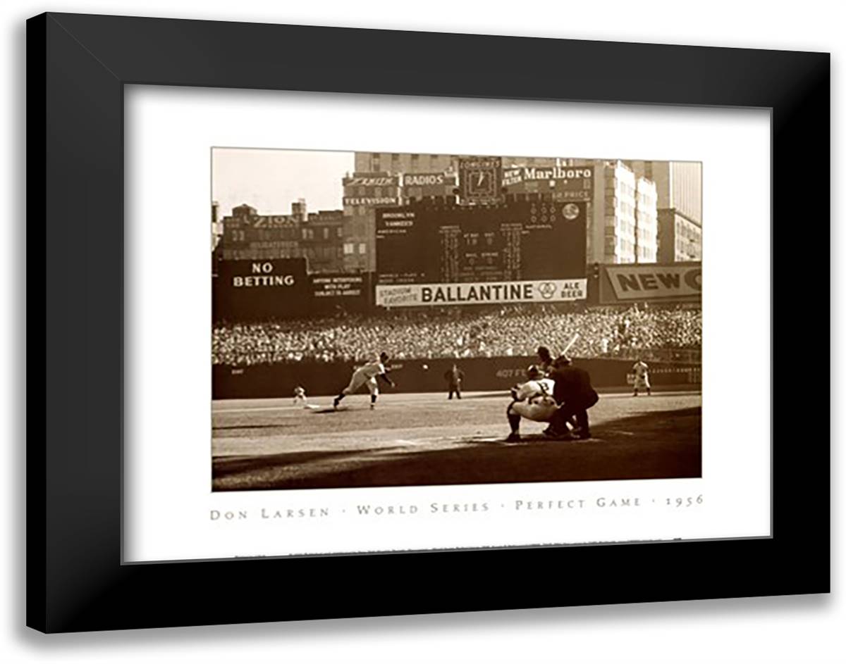 Don Larsen - Perfect Game 20x16 Black Modern Wood Framed Art Print Poster by Bettmann-Corbis