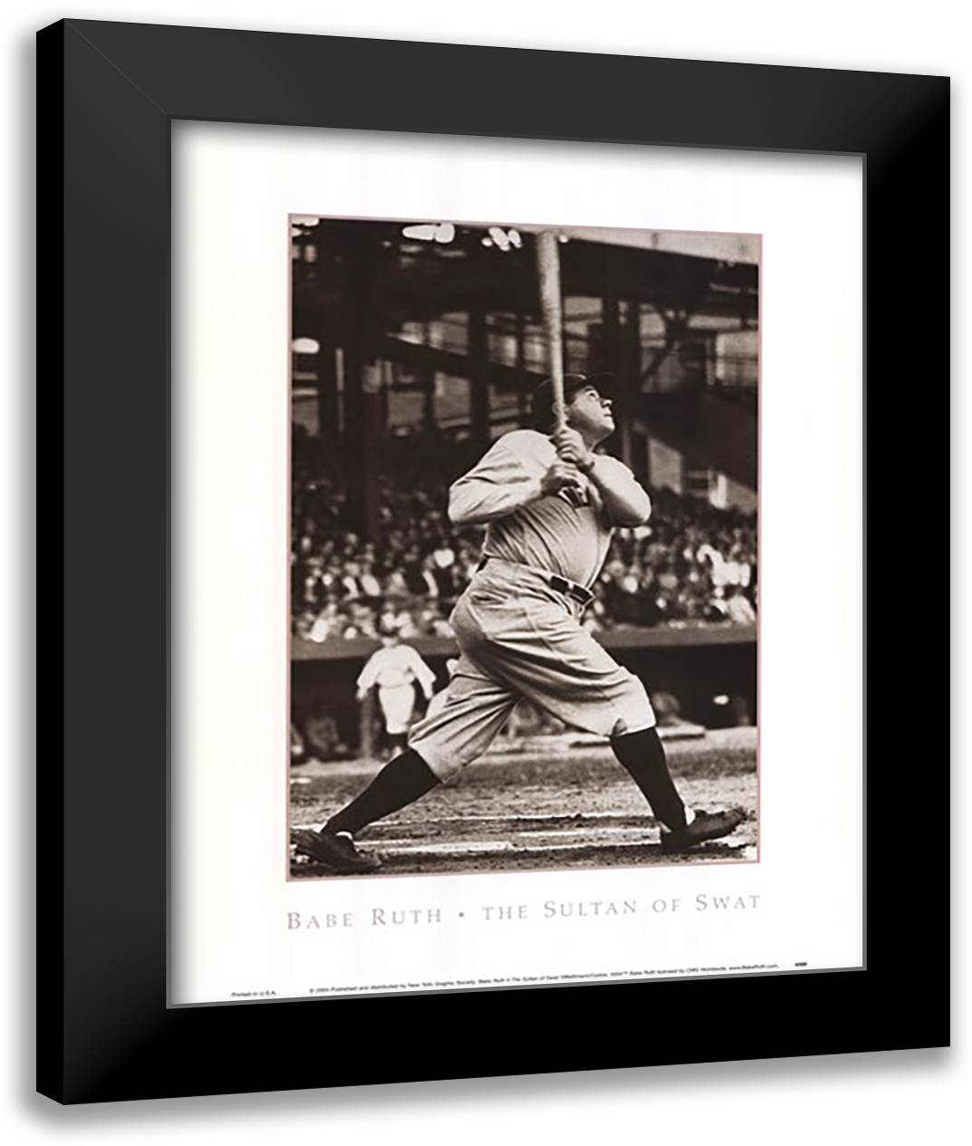 Babe Ruth - The Sultan of Swat 16x20 Black Modern Wood Framed Art Print Poster by Bettmann-Corbis