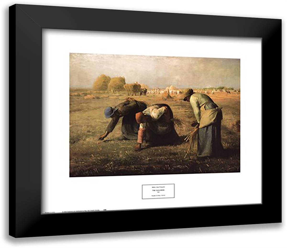 Gleaners 1857 22x20 Black Modern Wood Framed Art Print Poster by Millet, Jean Francois
