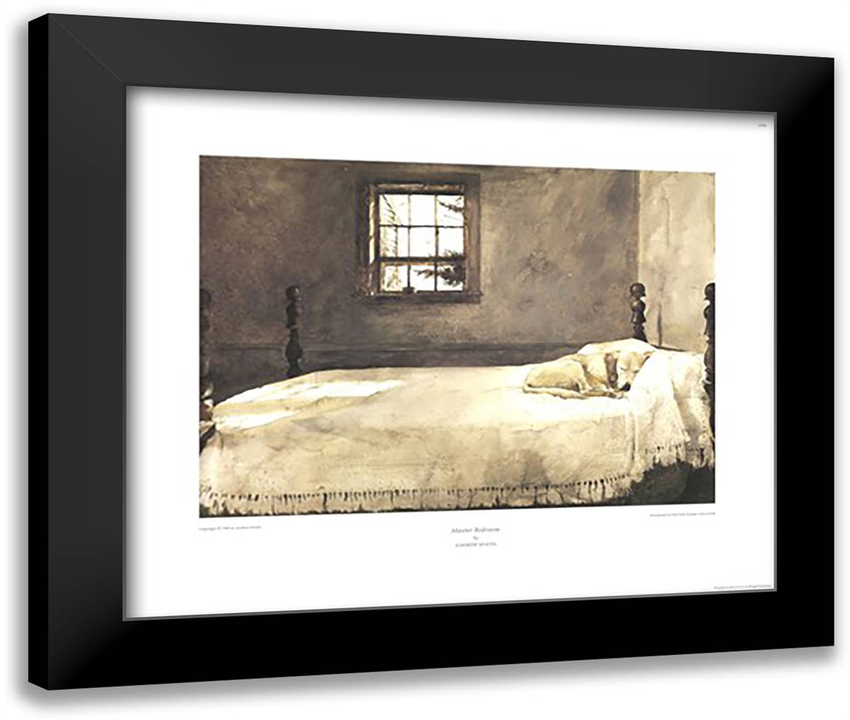 Master Bedroom, c.1965 23x20 Black Modern Wood Framed Art Print Poster by Wyeth, Andrew