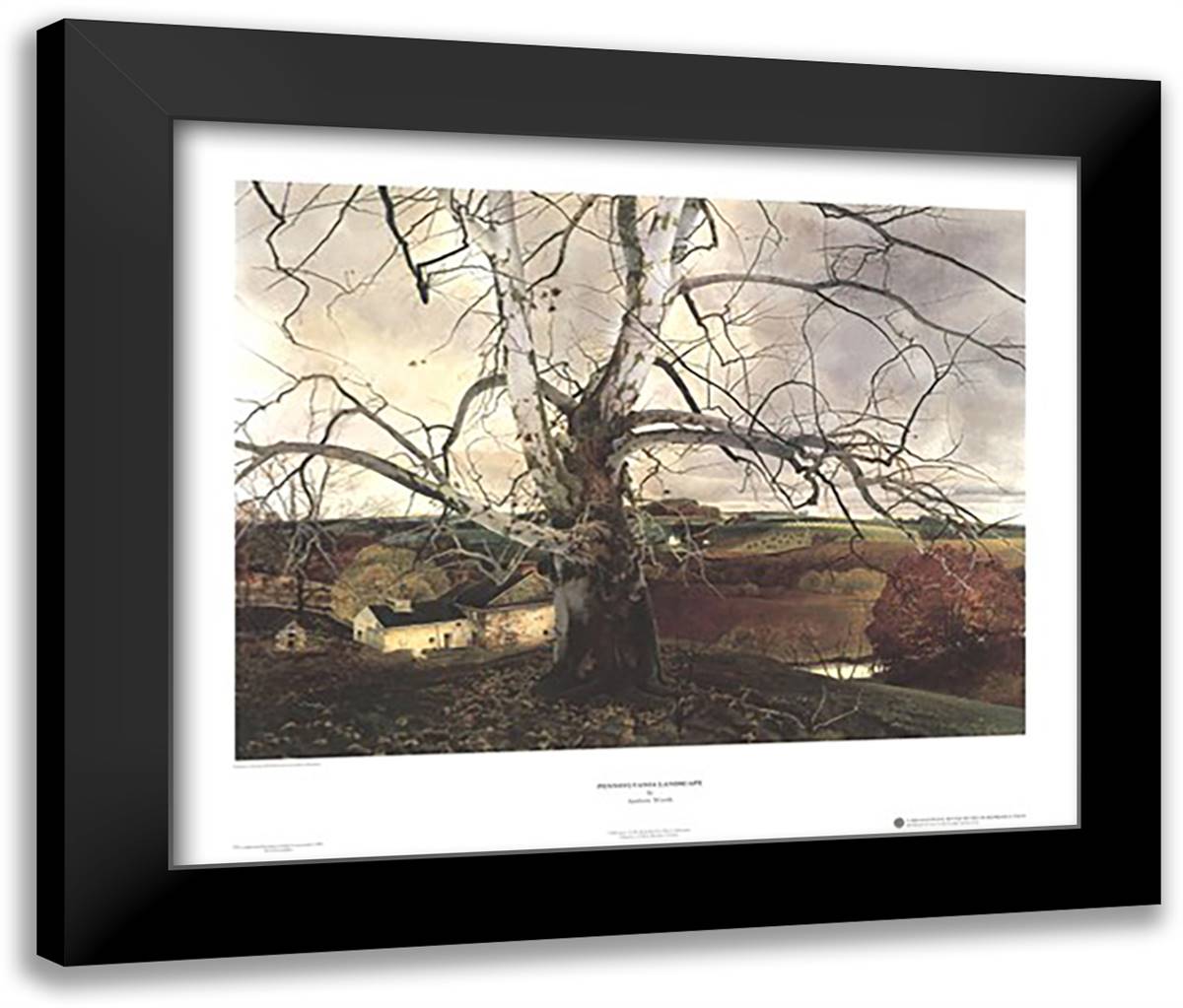 Pennsylvania Landscape, 1941 34x28 Black Modern Wood Framed Art Print Poster by Wyeth, Andrew
