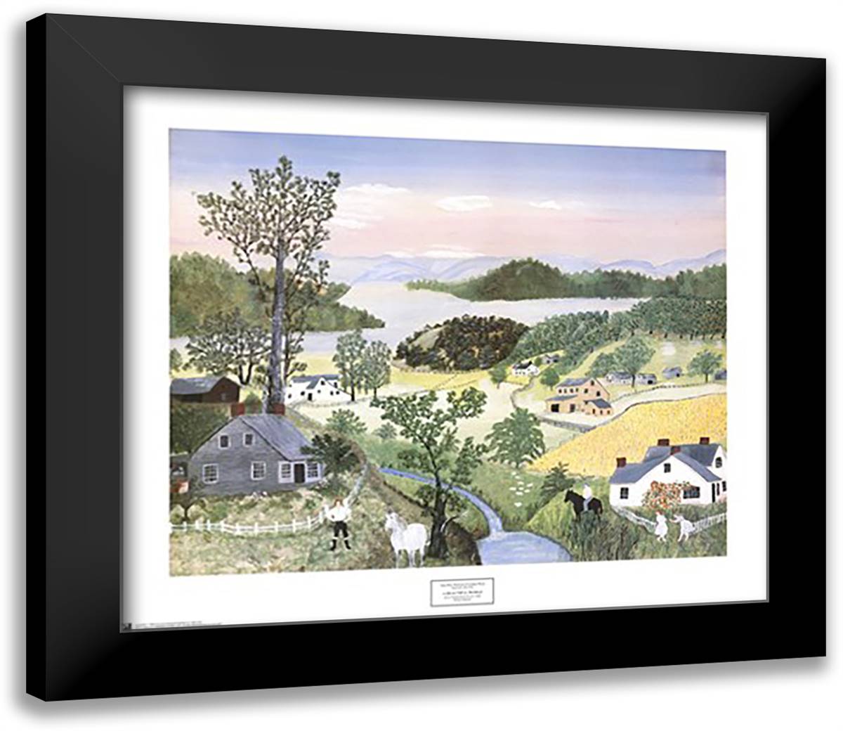A Beautiful World, 1948 33x28 Black Modern Wood Framed Art Print Poster by Grandma Moses