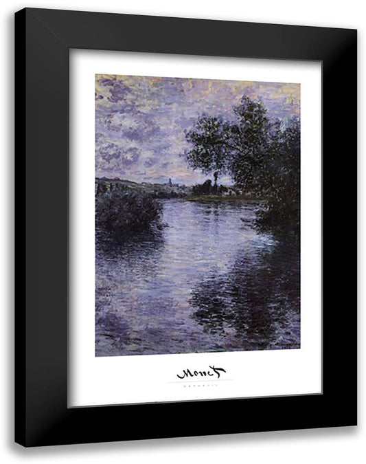 Vetheuil 28x40 Black Modern Wood Framed Art Print Poster by Monet, Claude