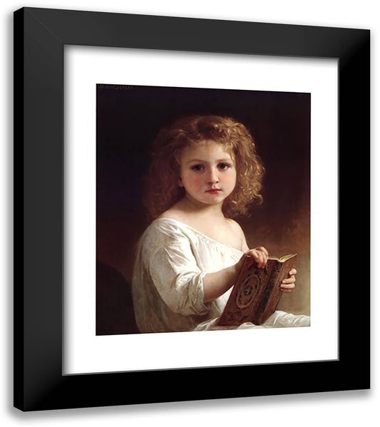 Story Book 28x34 Black Modern Wood Framed Art Print Poster by Bouguereau, William Adolphe