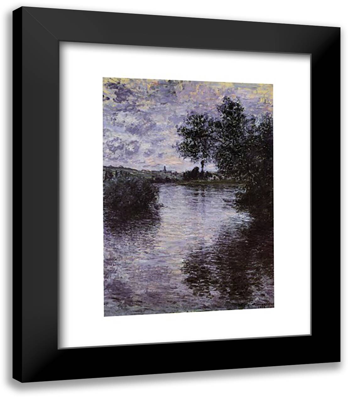 Vetheuil 28x34 Black Modern Wood Framed Art Print Poster by Monet, Claude
